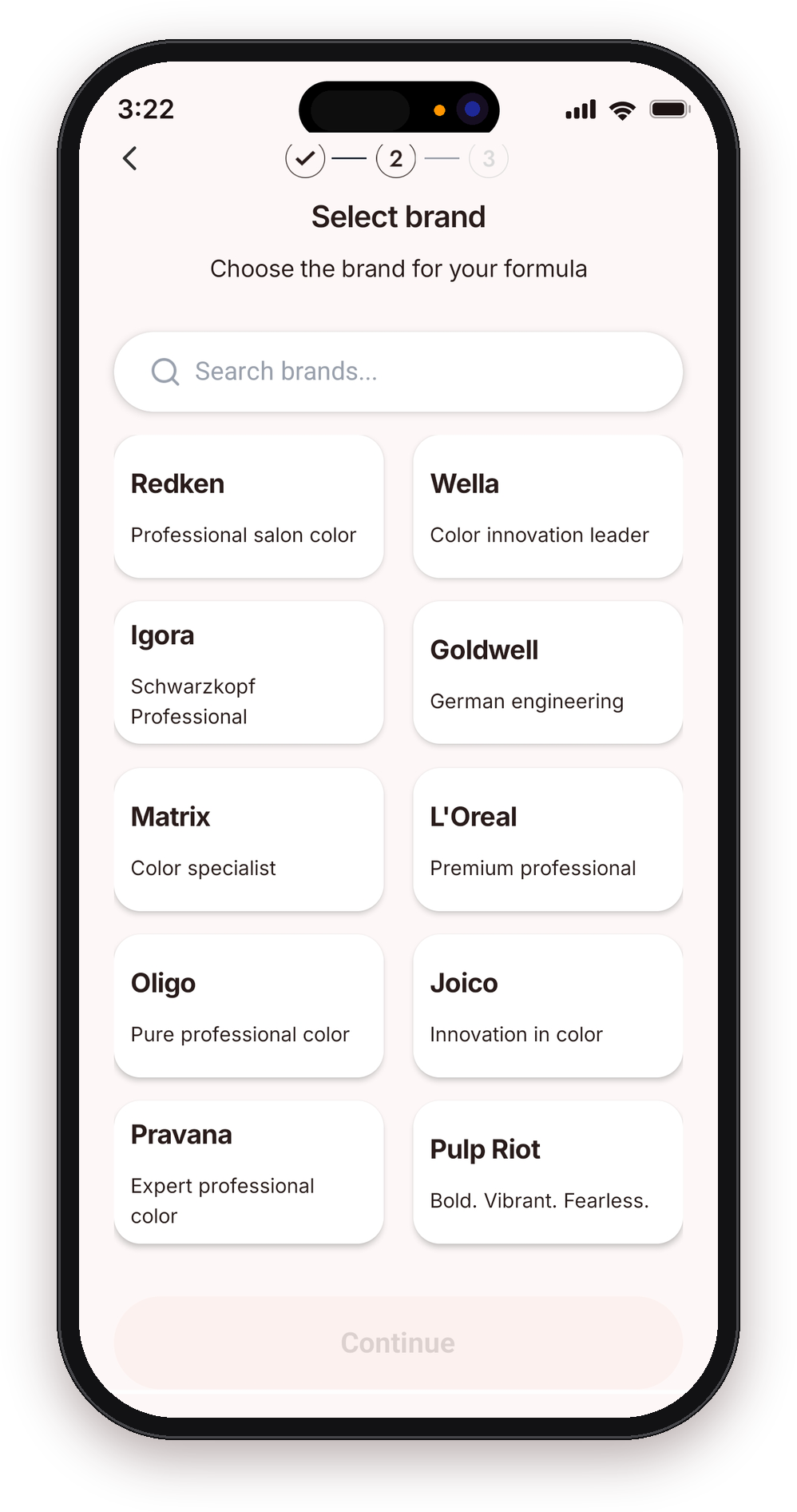 Selecting a color brand